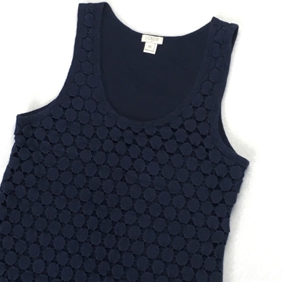 J. Crew - Tiered Dot Front Tank in Classic Navy - Picture 4 of 4